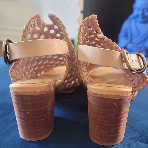 Veracruz Sundance Leather Peep-Toe Slingback Sandal 9.5 US 40 - Picture 4 of 5